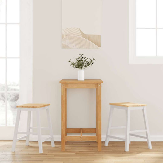 Stool Bar with Backrest Wooden Coffee 2pcs 52x41x63cm