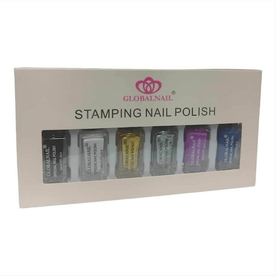 Nail Art Stamping Polish Global Set 6 Pieces Color
