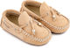 Babywalker Beige Baptism Leather Moccasins