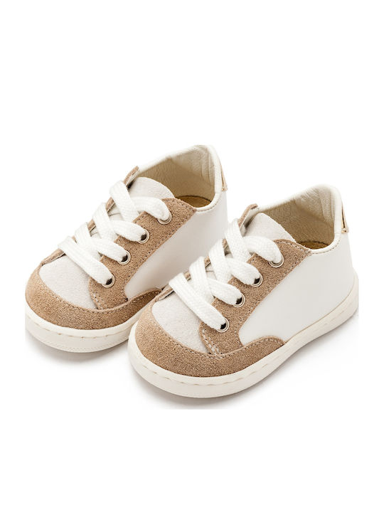 Babywalker Beige Baptism Leather Sneakers