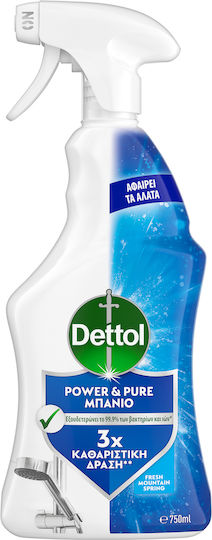Dettol Power & Pure Καθαριστικό Spray Μπάνιου με Άρωμα Φρεσκάδας 750ml