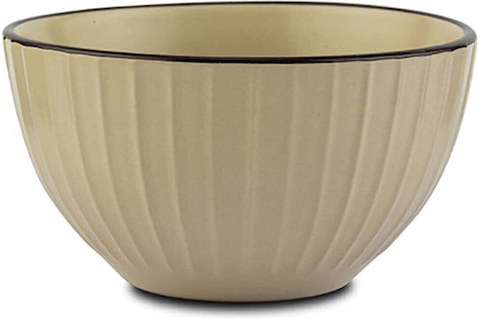 Nava Servierschüssel Rund Keramik Beige mit Durchmesser 15.5cm
