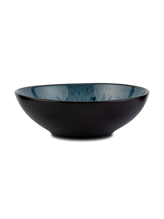 Nava Serving Bowl Round Ceramic Blue with Diameter 18cm
