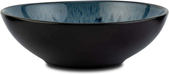 Nava Serving Bowl Round Ceramic Blue with Diameter 18cm
