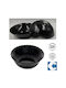 Galifas Glass Salad Bowl Black 20x7cm