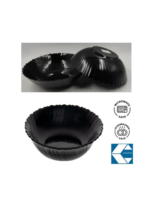 Galifas Glass Salad Bowl Black 23x7cm
