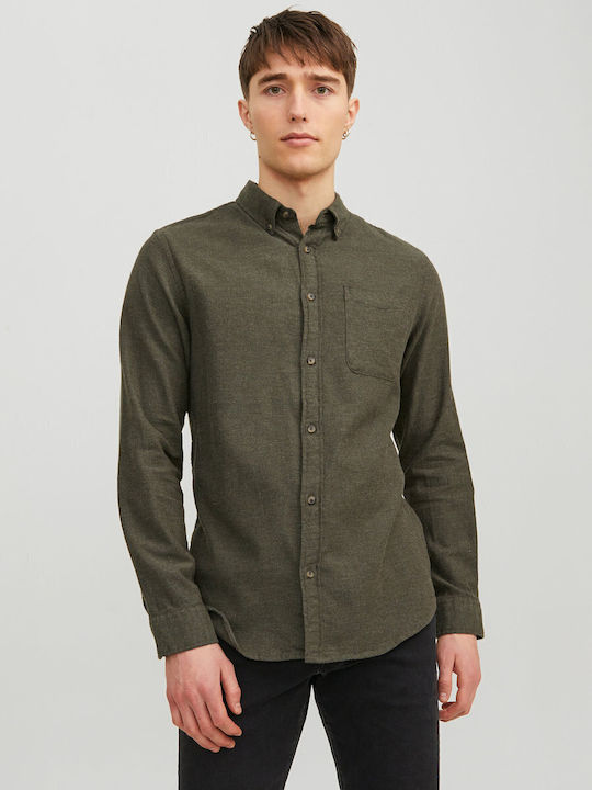 Jack & Jones Melange Long-sleeved Flannel Shirt...