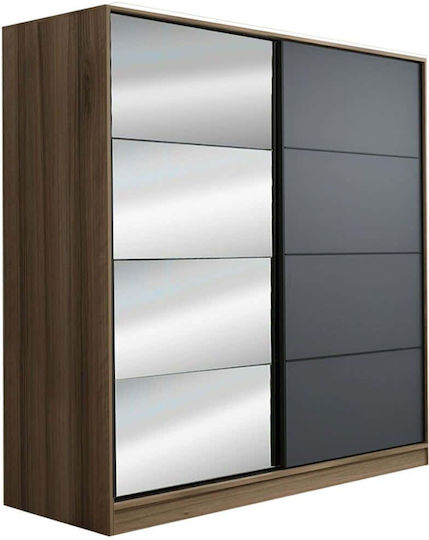 Ușă dublă Dulap de Haine Kale Dark Oak-anthracite 220x60x210cm