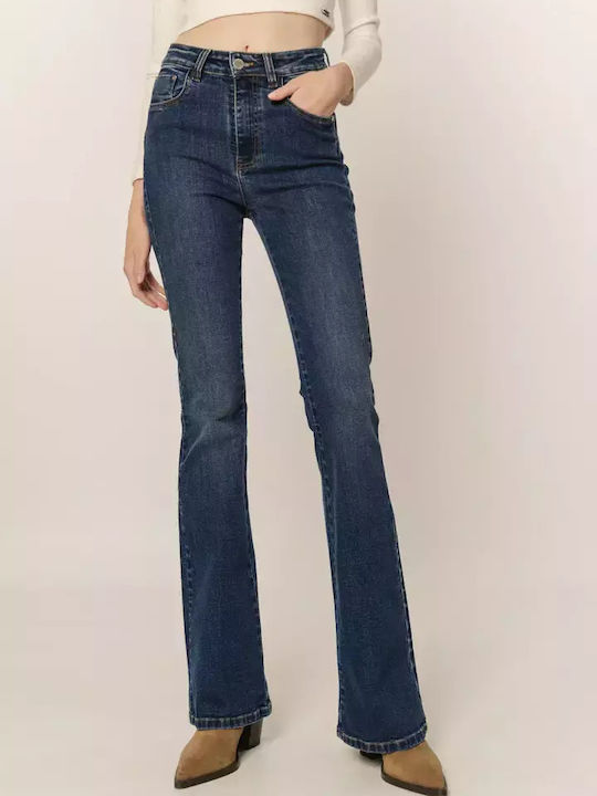 Damenjeans Schlaghose Medium Stone Blue