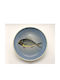 Dekorative Platte Rund Keramik Blau 1Stück 27x27cm