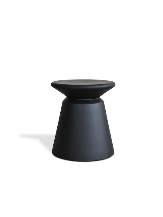 Stool For Living Room Black Velvet-Black Metal 40x40x45cm