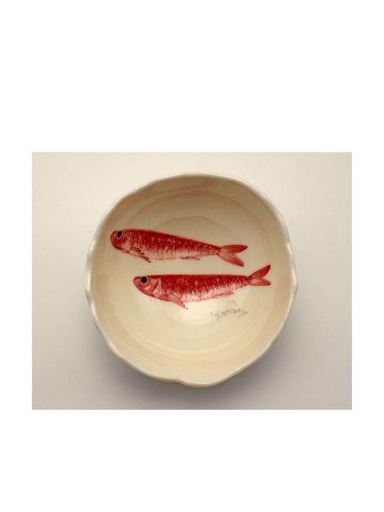 Διακοσμητικό Μπωλ Κεραμικό Κόκκινο 18x18cm