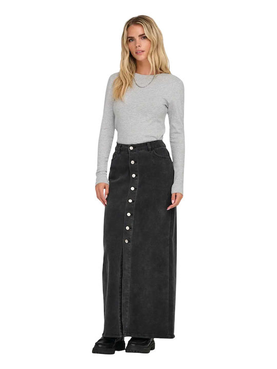 Only Damen Bluse Baumwolle Langärmelig Gray
