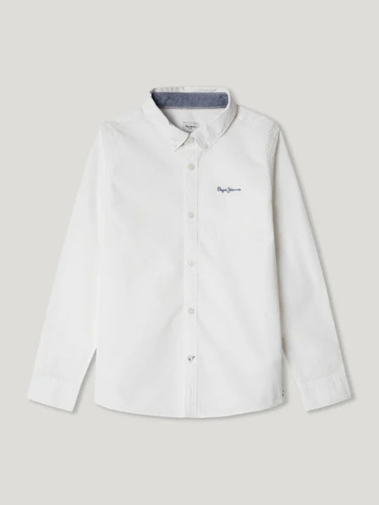 Pepe Jeans Παιδικό Πουκάμισο Μακρυμάνικο Λευκό ...