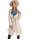 Women's Beige Coat with Belt
