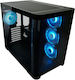 LC-Power Gaming 8001B Pro-Storm Light Midi Tower Κουτί Υπολογιστή με Πλαϊνό Παράθυρο και RGB Φωτισμό Μαύρο