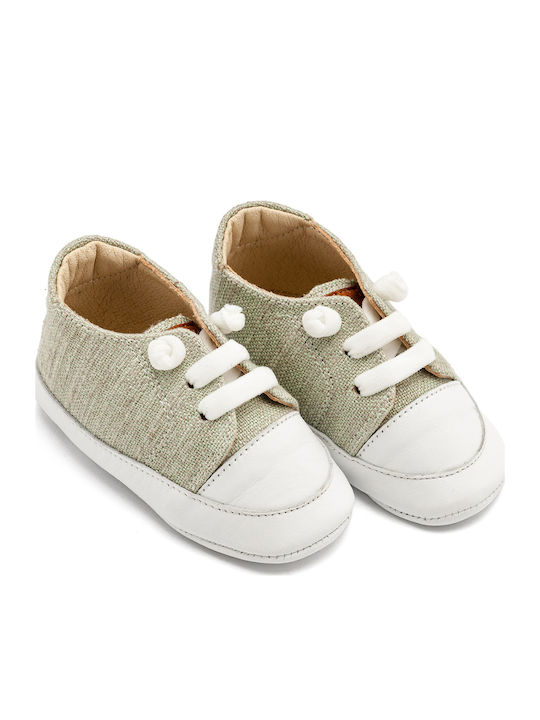 Babywalker Βαπτιστικά Δερμάτινα Sneakers Αγκαλιάς Πράσινα