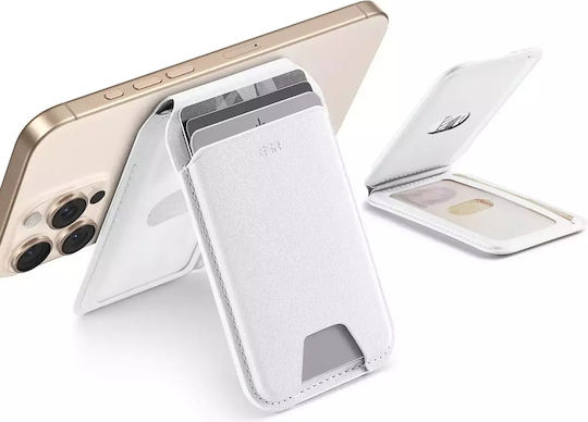 ESR MagSafe Калъф за карти Aura Wallet Stand HaloLock в Бял цвят