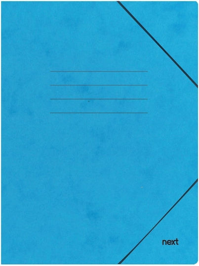 Next Folder Prespan with Rubber Band and Ears for Paper A4 Light Blue 10pcs