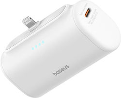Baseus Compact Series Built-in Lightning 5000mAh 20W Λευκό Baseus Compact Series Built-in Lightning 5000mAh 20W Λευκό