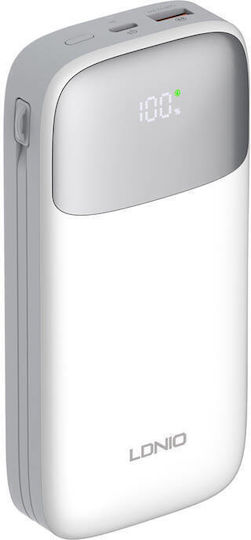 Ldnio PQ20 Power Bank 20000mAh 22.5W με Θύρα USB-A Λευκό