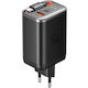 Mcdodo Charger with Built-in Cable GaN with USB-A Port and USB-C Port USB-C 67W Blacks (CH-4100)