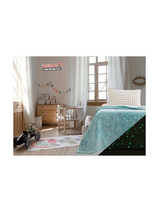 Pătură Fleece Fosforescentă Turcoaz 160x220cm