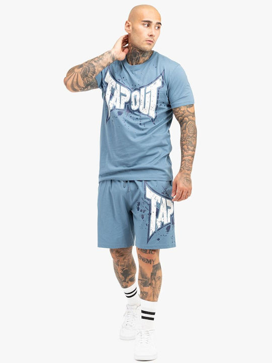 Tapout Dunlab Regular Fit Blue White Navy Short Sleeve T-Shirt and Shorts Set
