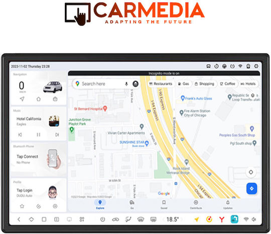 Carmedia Sistem Audio Auto pentru Honda Pilot 2016-2019 (Bluetooth/USB/AUX/WiFi/GPS/Apple-Carplay/Android-Auto) cu Ecran Tactil 11.5"