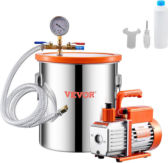 Vevor 5 Gallon Single Stage Pump Degassing Chamber Kit Vacuum Chamber 3.5cfm