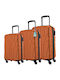 Provitera Travel Suitcases Hard Orange with 4 Wheels Set of 3pcs