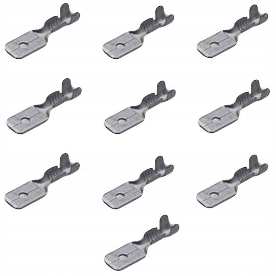 Männlicher Steckverbinder 6,3x0,8mm Isolierung 10 Stück