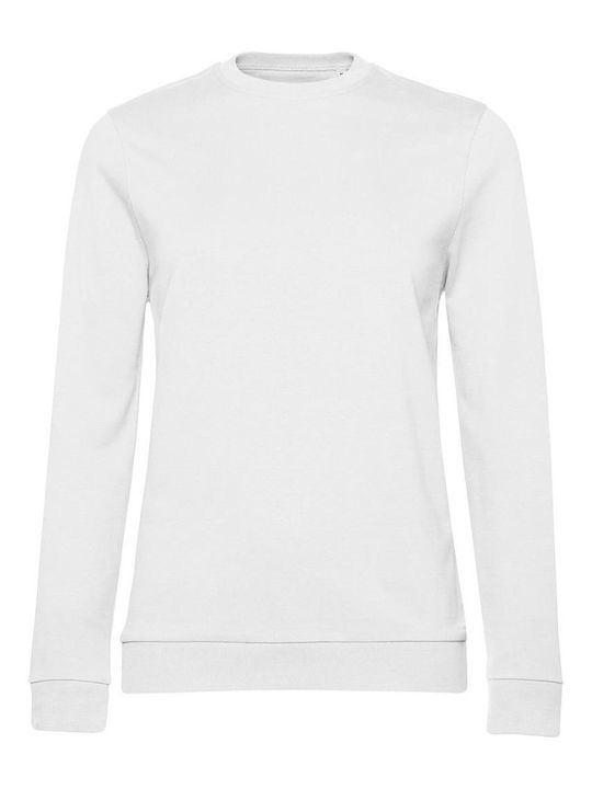 B&C Women's Long Sleeve Promotional Sweatshirt White