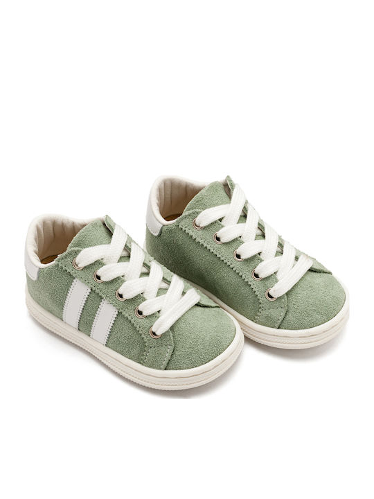 Babywalker Green Baptism Leather Sneakers