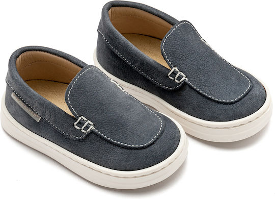 Babywalker Blue Baptism Leather Moccasins