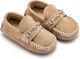 Babywalker Beige Baptism Moccasins