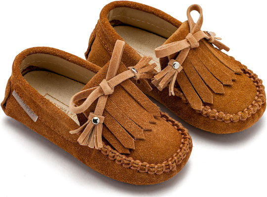 Babywalker Brown Baptism Moccasins