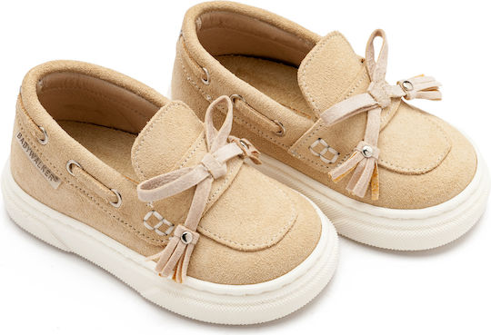 Babywalker Beige Baptism Moccasins