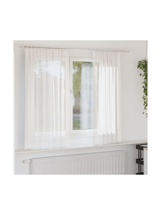 vidaXL Set Perdele Fereastra Cu Capse Albe 140x175cm