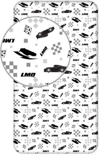 Disney Чаршаф Единично с Ластик Памук Cars 90x200см
