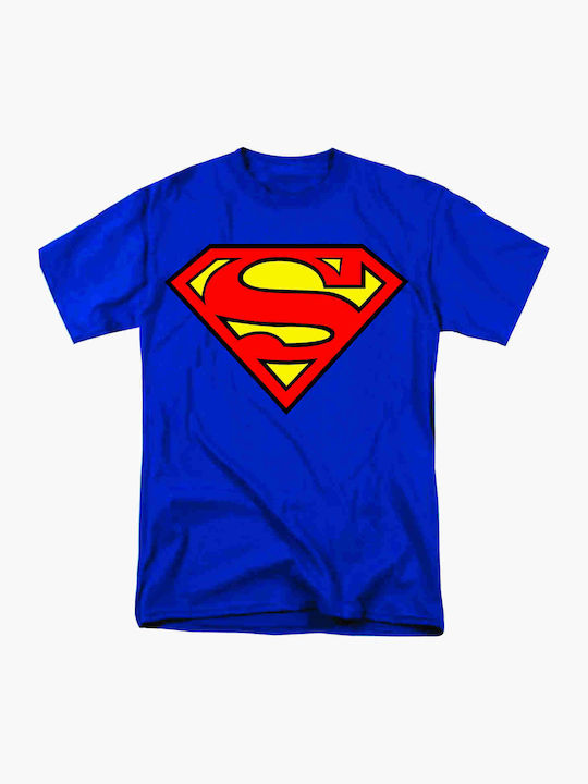 Herren Blaues Superman Logo T-Shirt Dp0244