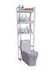 Floor Bathroom Shelf Inox 50.5x25x170cm Silver