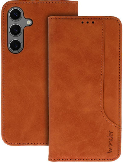 Wonder Wallet Δερματίνης / Δερμάτινο Καφέ (Galaxy S25 Ultra)