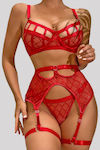 Bra Set String Garter R0630 Red