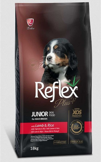 Reflex Plus Junior 18kg Ξηρά Τροφή Σκύλων Μεγαλόσωμων Φυλών με Αρνί και Ρύζι