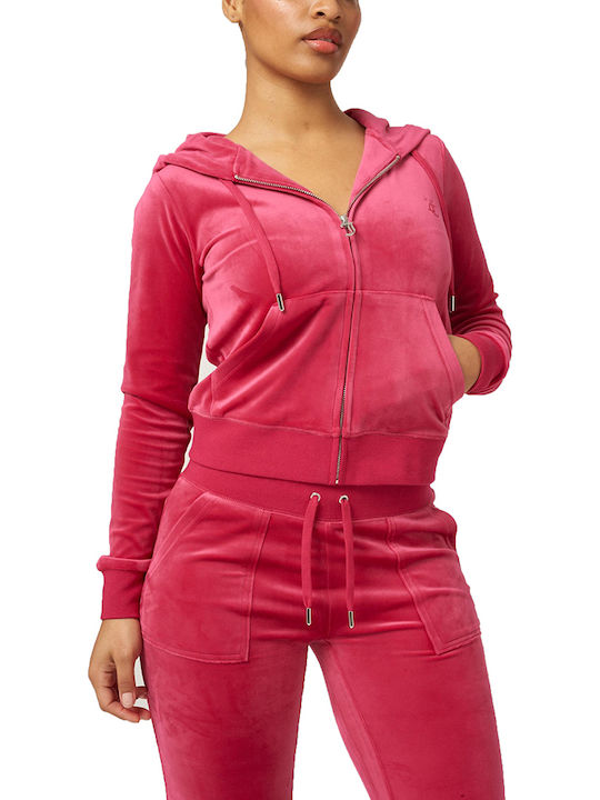 Robertson-classic Women's Sweatshirt Jacket Velvet Hooded Purple
