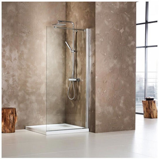Devon Iwis Walk-in Shower Screen for Shower with Sliding Door 57-62x195cm Clean Glass