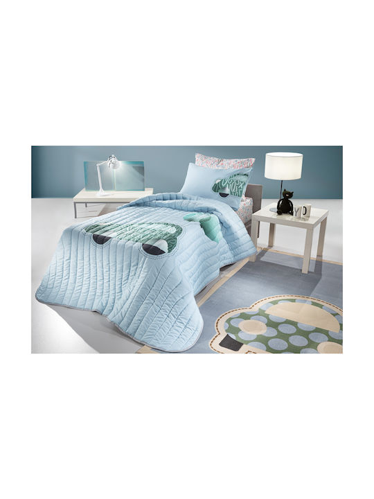 Saint Clair Kids Quilt Single Auto Suede Light Blue 160x230cm