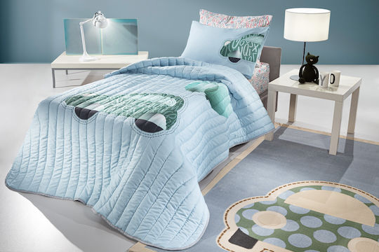 Saint Clair Kids Quilt Single Auto Suede Light Blue 160x230cm