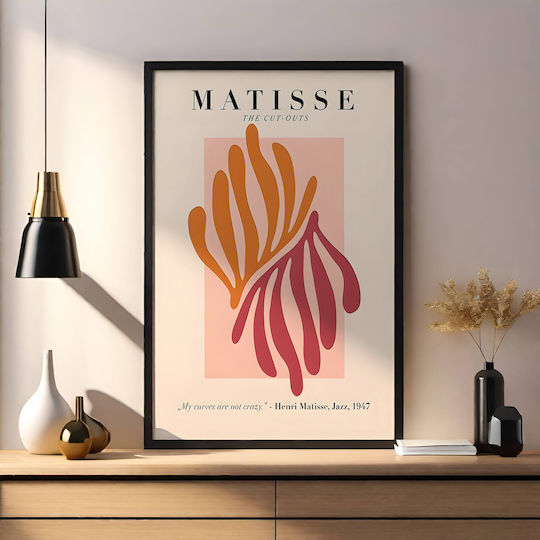 Poster Matisse Scherenschnitte Art050 21cm x 30cm Weißer Rahmen PVC 18x24